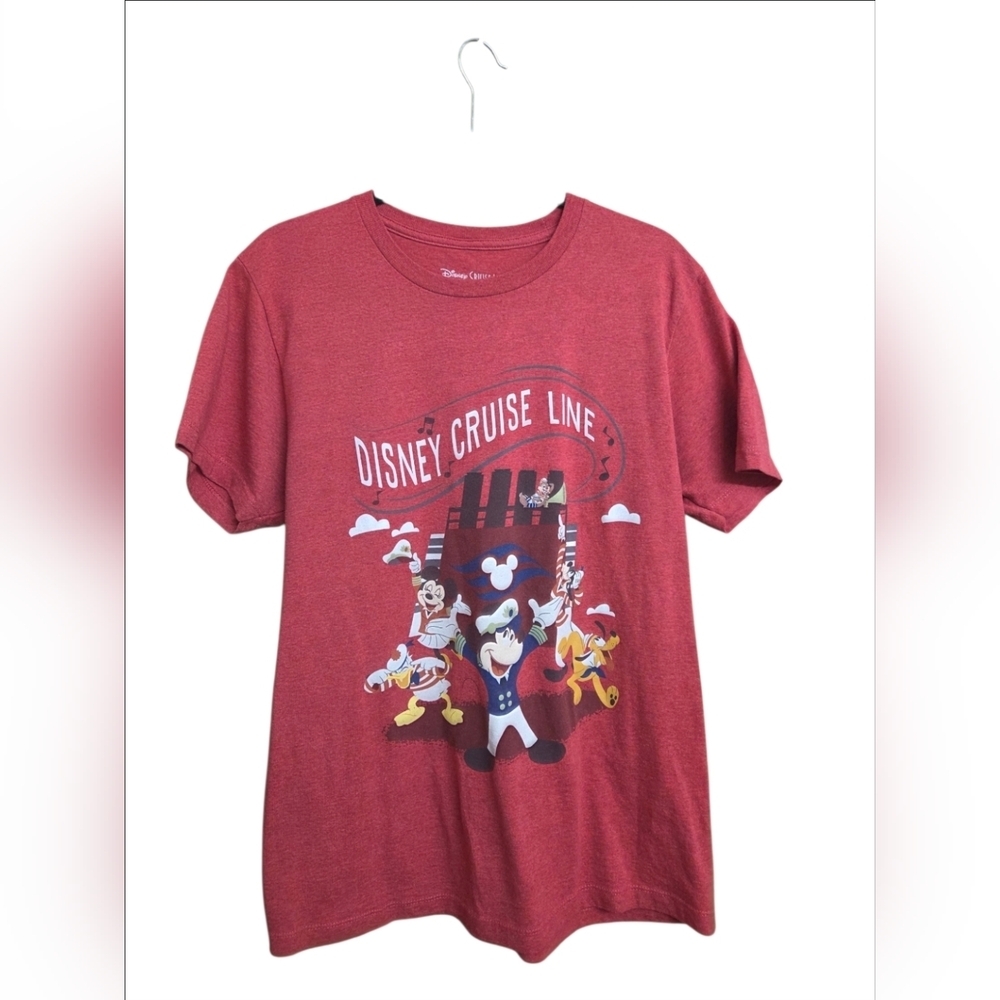 Disney Cruise Line Mickey Goofy Donald Graphic T Shirt Medium Red